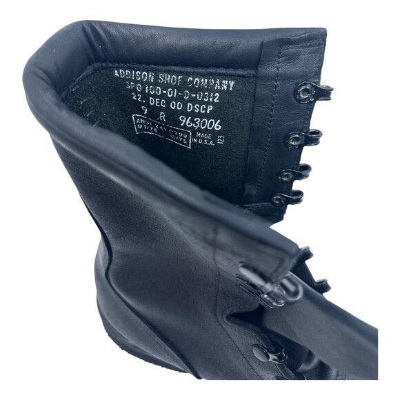 Addison Shoe Company Military Combat Boot 9R Black‎ Steel Toe Leather USA 963006 Addison Shoe Company Military Combat Boot 9R Black Steel Toe  main image 4